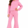 Conjunto Infantil Feminino Blusa Manga Longa e Calça Canelado Rosa Fernanda Ramos Kids