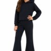 Conjunto Infantil Feminino Canelado Blusa Manga Longa e Calça Preta Fernanda Ramos Kids