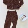 Conjunto Infantil Feminino Jaqueta Cotelê e Calça Marrom Fernanda Ramos Kids