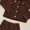 fernandaramoskids com br Conjunto Infantil Feminino Jaqueta Cotelê e Calça Marrom 2