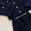Conjunto Infantil Feminino Jaqueta Cotelê e Calça Preta Fernanda Ramos Kids