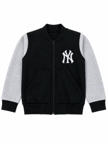 Jaqueta Moletom Infantil Masculina com Zíper e Bolso Preto Fernanda Ramos Kids