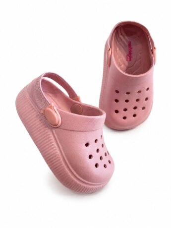 Babuche Infantil Feminino Bebê com Elástico Rosa Fernanda Ramos Kids