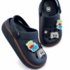 Babuche Infantil Masculino com Pins e Led Azul Marinho Fernanda Ramos Kids