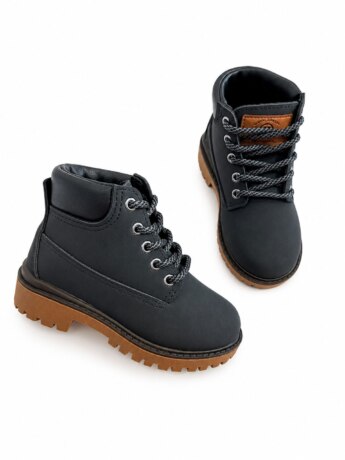 Bota Coturno Bebê Masculino Napa Preto Fernanda Ramos Kids