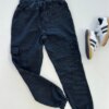 Calça Masculina Infantil Jeans Jogger com Bolsos Preto Fernanda Ramos Kids