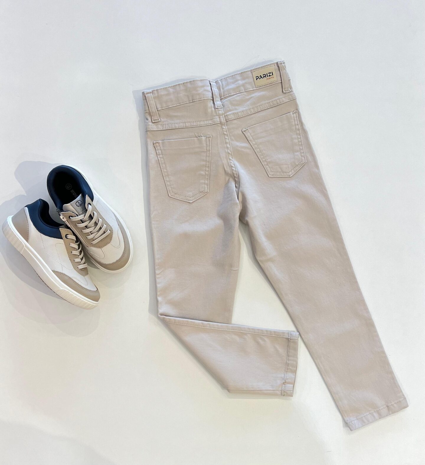 Calça Masculina Infantil Jeans Skinny Bege Fernanda Ramos Kids