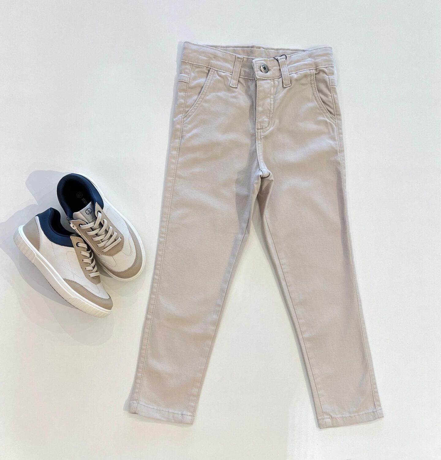 Calça Masculina Infantil Jeans Skinny Bege Fernanda Ramos Kids