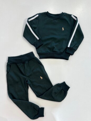 Conjunto Infantil Masculino Blusão Verde Escuro e Calça Moletom Fernanda Ramos Kids