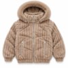 Jaqueta Infantil Feminina Capuz Pelúcia Plush Marrom Claro Fernanda Ramos Kids