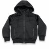 Jaqueta Moletom Infantil Masculina Peluciada com Capuz Preto Fernanda Ramos Kids