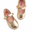 Sapatilha Infantil Feminina Baby com Velcro Dourada Fernanda Ramos Kids
