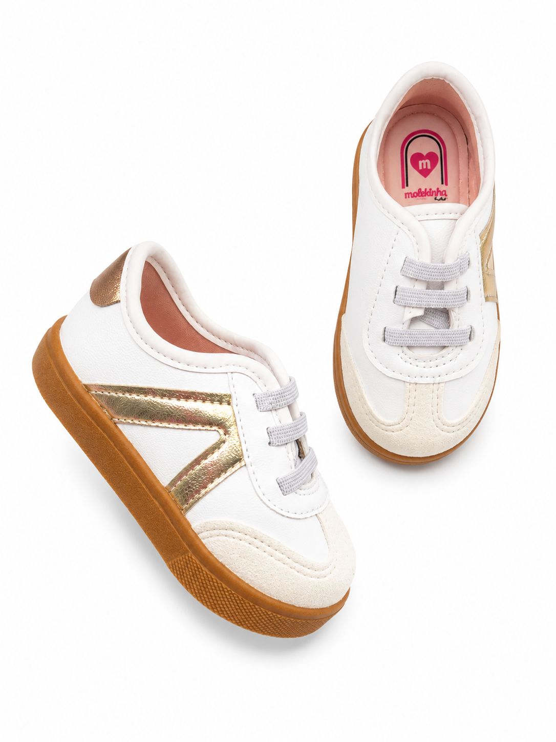 Tênis Infantil Feminino Bebê Casual Calce Fácil Branco Fernanda Ramos Kids