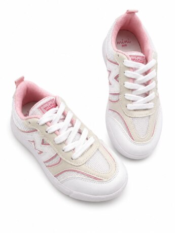 Tênis Infantil Feminino Casual Branco com Detalhes Rosa Fernanda Ramos Kids