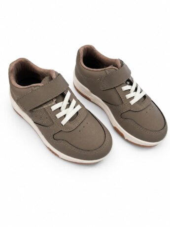 Tênis Infantil Masculino Casual Velcro Cinza Fernanda Ramos Kids