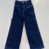 Calça Feminina Jeans Infantil Wide Leg Azul Escuro Fernanda Ramos Kids
