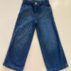 Calça Feminina Jeans Infantil Wide Leg Azul Médio Fernanda Ramos Kids
