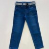 Calça Masculina Infantil Jeans Azul Médio Skinny com Cinto Fernanda Ramos Kids