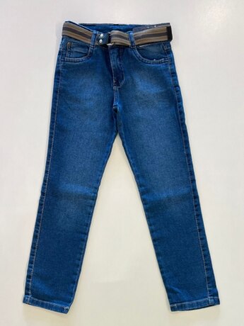 Calça Masculina Infantil Jeans Skinny com Cinto Marrom Fernanda Ramos Kids