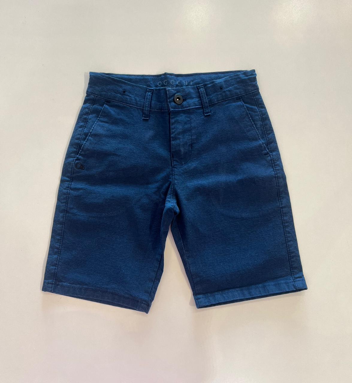 Bermuda Infantil Masculina com Bolso Azul Marinho Fernanda Ramos Kids