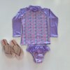 Biquíni Infantil Blusa Estampada e Calcinha Lilás Fernanda Ramos Kids