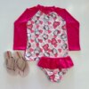 Biquíni Infantil Blusa Estampada Hello Kitty e Calcinha Pink Fernanda Ramos Kids