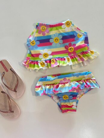 Biquíni Infantil Top e Calcinha Estampa Florzinha Fernanda Ramos Kids