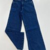 Calça Feminina Jeans Juvenil Wide Leg Azul Fernanda Ramos Kids