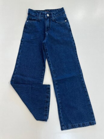 Calça Feminina Jeans Juvenil Wide Leg Azul Fernanda Ramos Kids