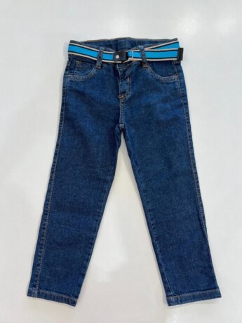 Calça Masculina Infantil Jeans Comfort Com Cinto Azul Fernanda Ramos Kids