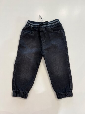 Calça Masculina Infantil Jeans Jogger Com Elástico Preto Fernanda Ramos Kids