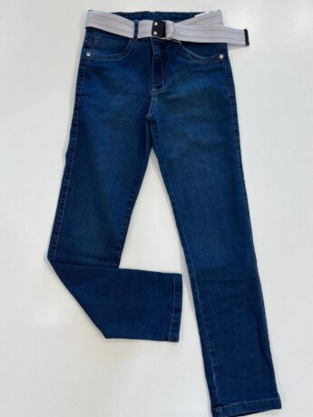 Calça Masculina Infantil Jeans Skinny Com Cinto Cinza Fernanda Ramos Kids