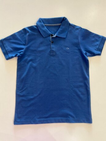 Camisa Polo Infantil Masculina Slim Essencial Azul Fernanda Ramos Kids