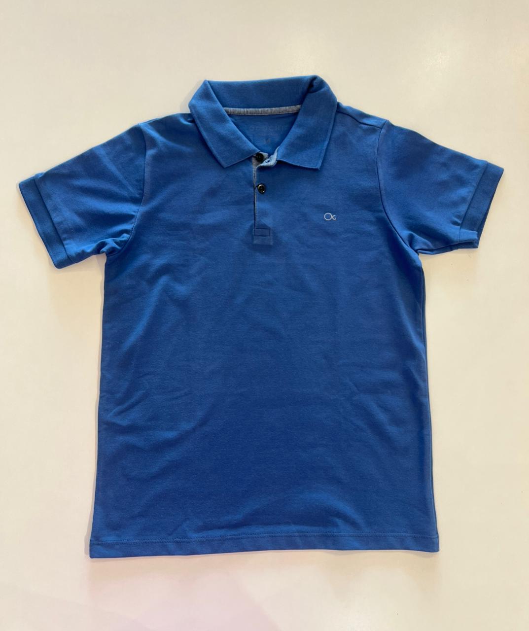 Camisa Polo Infantil Masculina Slim Essencial Azul Fernanda Ramos Kids