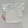 Blusa Infantil Feminina Manga Curta com Babado Branca Fernanda Ramos Kids