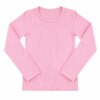 Blusa Manga Longa Infantil Feminina Térmica Canelada Rosa Bebê Fernanda Ramos Kids