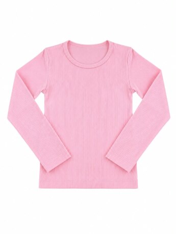 Blusa Manga Longa Infantil Feminina Térmica Canelada Rosa Bebê Fernanda Ramos Kids