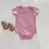 Body Infantil Feminino Manga Curta Rosa Fernanda Ramos Kids