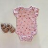 Body Infantil Feminino Manga Curta Vaquinha Rosa Fernanda Ramos Kids