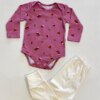 Body Infantil Feminino Manga Longa Castanha Rosa Fernanda Ramos Kids
