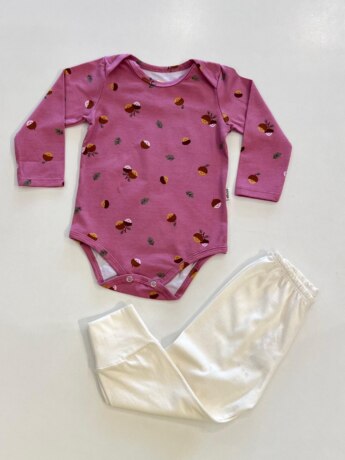 Body Infantil Feminino Manga Longa Castanha Rosa Fernanda Ramos Kids