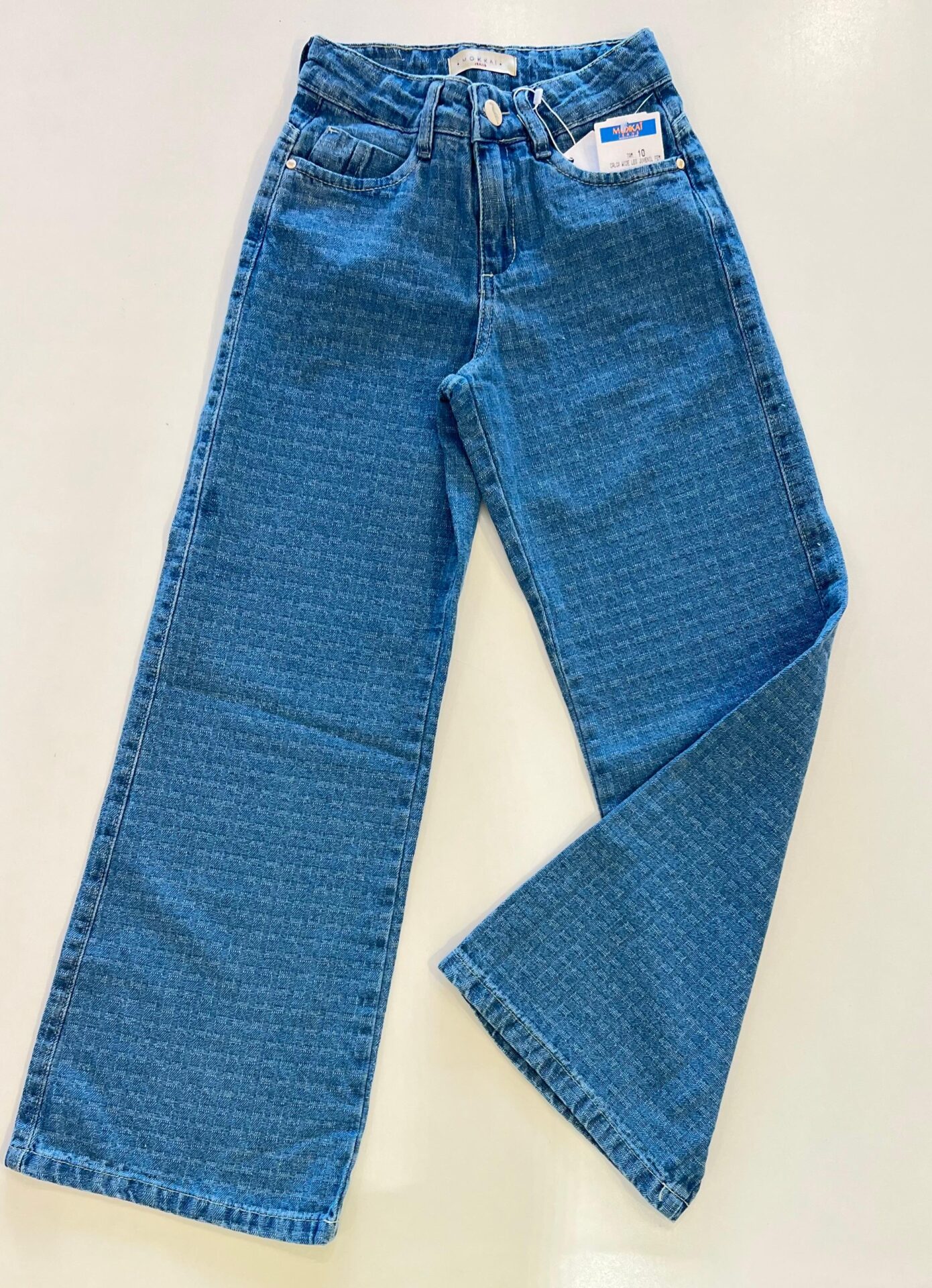 Calça Feminina Jeans Infantil Wide Leg Azul Claro Fernanda Ramos Kids