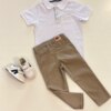 Calça Masculina Infantil Alfaiataria Caqui Fernanda Ramos Kids