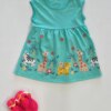 Vestido Infantil Feminino Rodado Animais Verde Agua Fernanda Ramos Kids