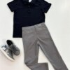 Calça Masculina Infantil Alfaiataria Cinza Claro Fernanda Ramos Kids