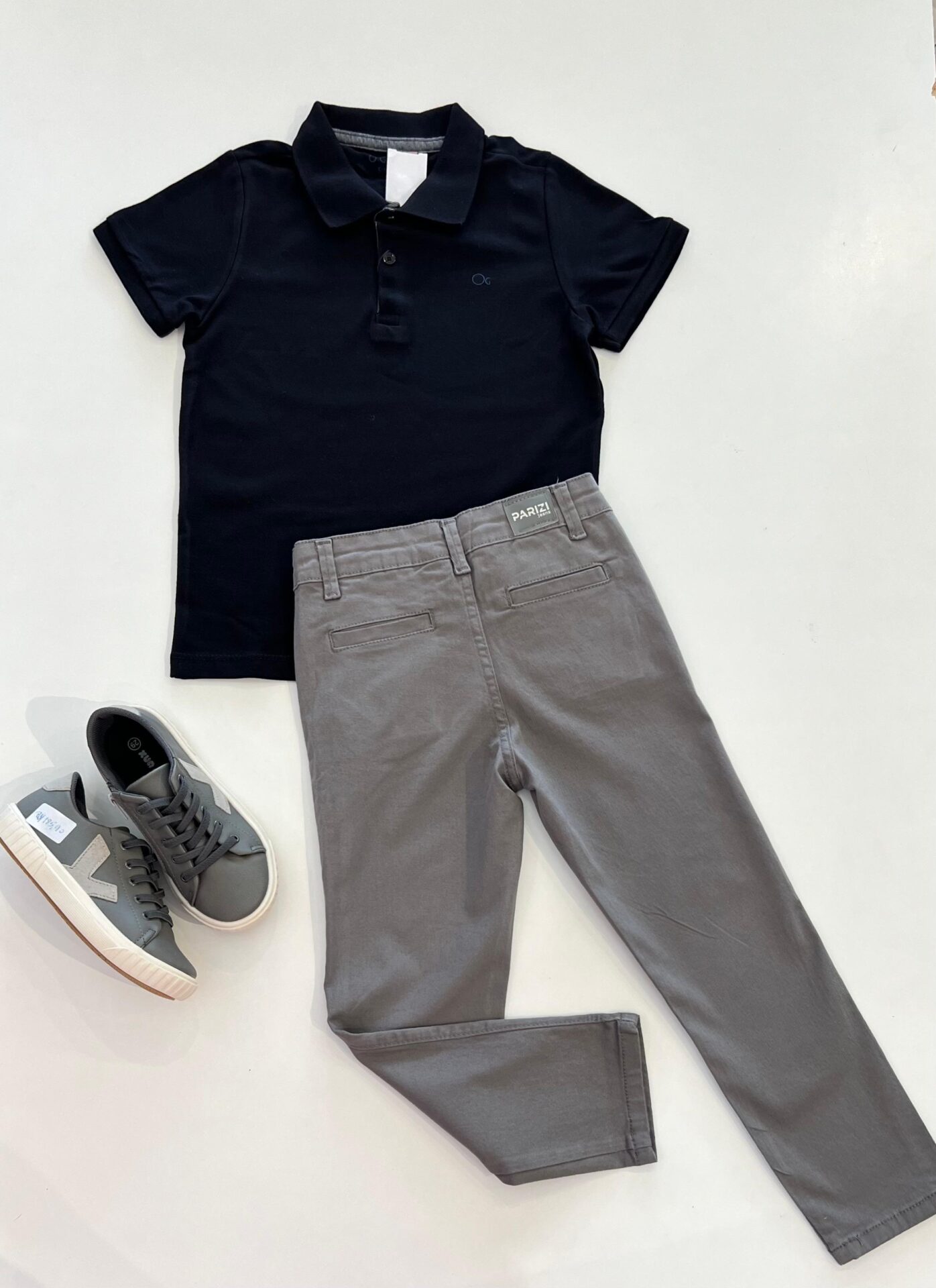 Calça Masculina Infantil Alfaiataria Cinza Claro Fernanda Ramos Kids