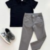 Calça Masculina Infantil Alfaiataria Cinza Claro Fernanda Ramos Kids