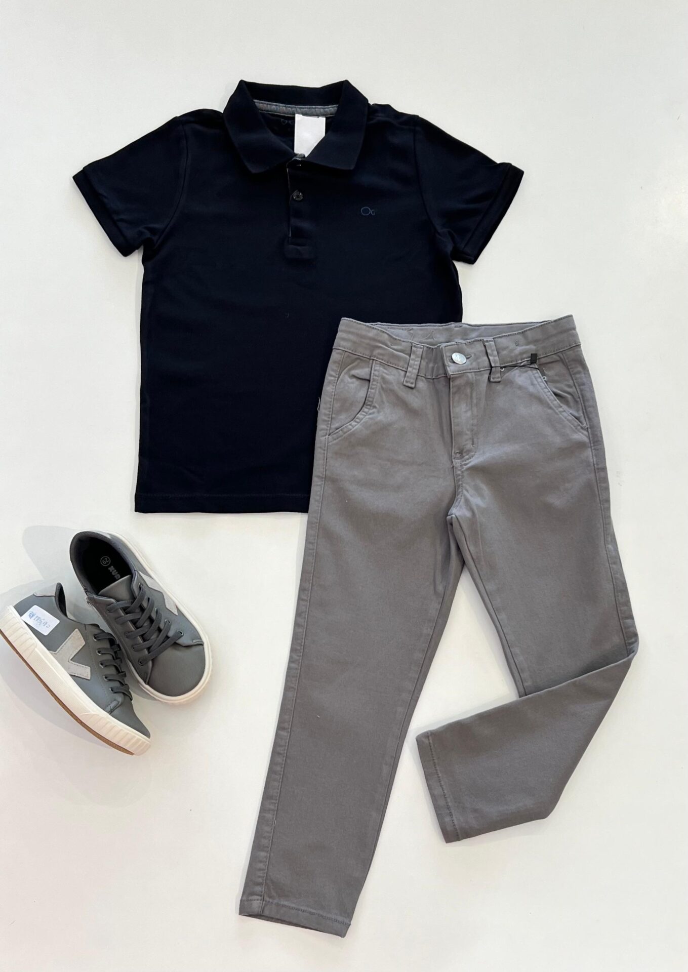 Calça Masculina Infantil Alfaiataria Cinza Claro Fernanda Ramos Kids