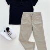 Calça Masculina Infantil Alfaiataria Cor Areia Fernanda Ramos Kids
