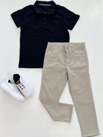 Calça Masculina Infantil Alfaiataria Cor Areia Fernanda Ramos Kids